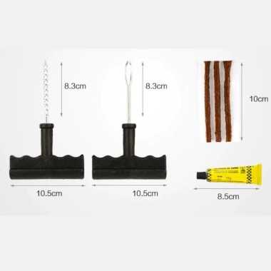 Bộ dụng cụ vá xe không ruột, lốp xe, vá lụi không săm + 3 dải keo cao su - 22.500đ
