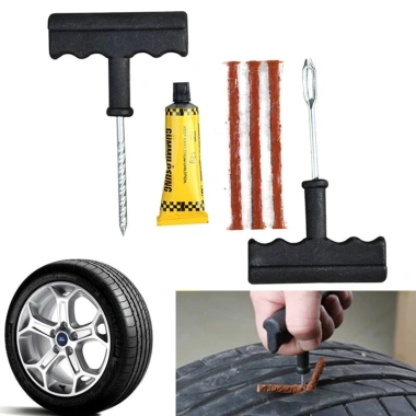 Bộ dụng cụ vá xe không ruột, lốp xe, vá lụi không săm + 3 dải keo cao su - 22.500đ