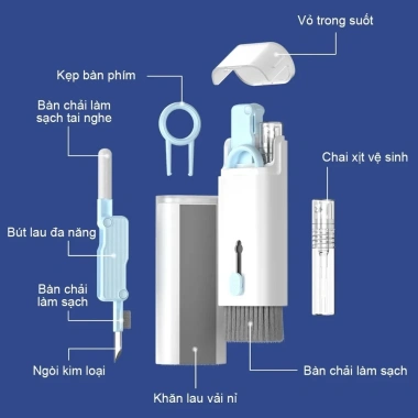 Bộ Dụng Cụ Vệ Sinh Laptop 7 in 1 Đa Năng - Siêu Nhỏ Gọn, Vệ Sinh Máy Tính, Bàn Phím, Tai Nghe Airpod - Giá 80.000 VND 2 Bộ Dụng Cụ Vệ Sinh Laptop 7 in 1 Đa Năng - Siêu Nhỏ Gọn, Vệ Sinh Máy Tính, Bàn Phím, Tai Nghe Airpod - Giá 80.000 VND 2