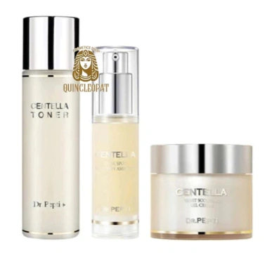 Bộ Dưỡng Da Dr.Pepti Centella: Toner 180ml, Tinh Chất Trắng 30ml, Kem ẩm 70ml - Giá 322k