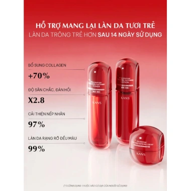 Bộ Dưỡng Da Mặt Kans Đỏ Chống Lão Hóa, Cấp Ẩm Collagen Peptide - Chính Hãng Giá 1.169.000₫ 3 Bộ Dưỡng Da Mặt Kans Đỏ Chống Lão Hóa, Cấp Ẩm Collagen Peptide - Chính Hãng Giá 1.169.000₫ 3