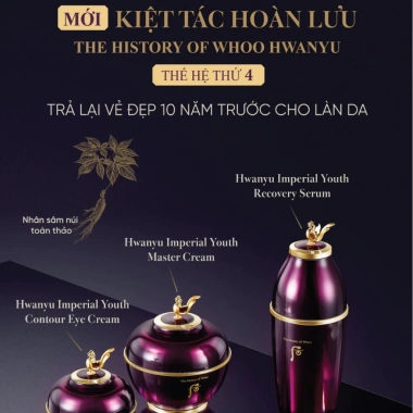 Bộ dưỡng da Whoo Hwanyu Hoàn Lưu Cao mini 3 món - Trẻ hoá, nâng cơ, căng bóng, chống lão hóa - 1.1tr