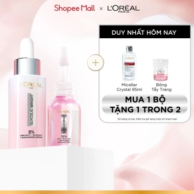 Bộ Dưỡng Peel 25ml + Serum Glycolic Melasyl 8% Niacinamide - L'Oreal Paris - 779k