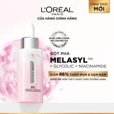 Bộ Dưỡng Peel 25ml + Serum Glycolic Melasyl 8% Niacinamide - L'Oreal Paris - 779k 8 Bộ Dưỡng Peel 25ml + Serum Glycolic Melasyl 8% Niacinamide - L'Oreal Paris - 779k 8
