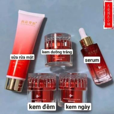 Bộ dưỡng trắng da Rose & Silk cấp ẩm chính hãng, bao bì mới, màu Trắng cải tiến – Giá 250k