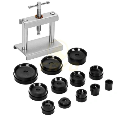 Bộ ép đáy đồng hồ TAYO cao cấp thép đúc chuẩn, ép nắp lưng, kính, xoáy ren - 12 khuôn - giảm còn 60.000đ