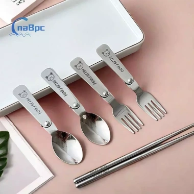 Bộ Ery Gấp Thép Không Gỉ 304 - Đũa, Nĩa, Thìa Di Động Tái Sử Dụng, Gập Gọn Dã Ngoại, An Toàn Rửa Chén - Giá 158.840₫