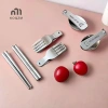 Bộ Ery gấp thép không gỉ 304 - Thìa nĩa, đũa di động, tái sử dụng, thích hợp dã ngoại, an toàn máy rửa chén - 148.720 VND 2