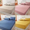 Bộ ga giường cotton LIDACO kẻ sọc 3f khách sạn 9 màu, bo chun miễn phí, giá 178.000₫
