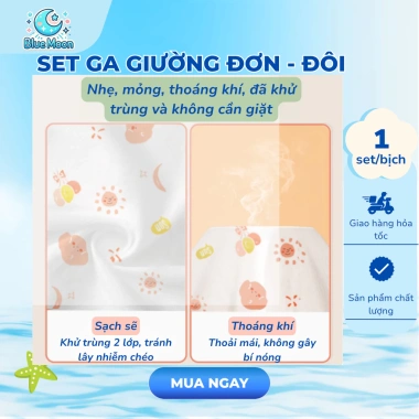 Bộ Ga Giường Du Lịch 1 Lần Kèm 4 Ghim, Chăn – Vải Không Dệt Kháng Bệnh, Giá 53.000 VND