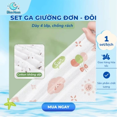 Bộ Ga Giường Du Lịch 1 Lần Kèm 4 Ghim, Chăn – Vải Không Dệt Kháng Bệnh, Giá 53.000 VND