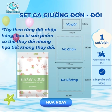 Bộ Ga Giường Du Lịch 1 Lần Kèm 4 Ghim, Chăn – Vải Không Dệt Kháng Bệnh, Giá 53.000 VND