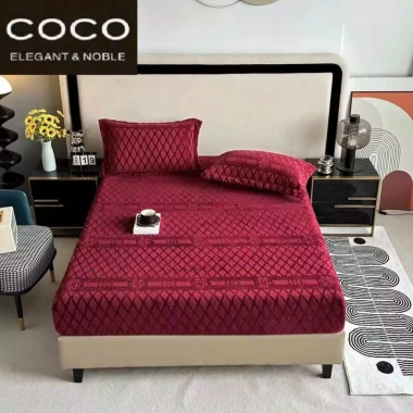 Bộ ga giường lông tuyết nỉ nhung coco màu trơn, ga chun bọc nệm mềm mịn - Giá chỉ 98.000đ 6