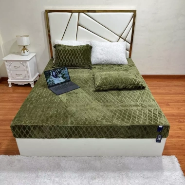 Bộ ga giường lông tuyết nỉ nhung coco màu trơn, ga chun bọc nệm mềm mịn - Giá chỉ 98.000đ 9