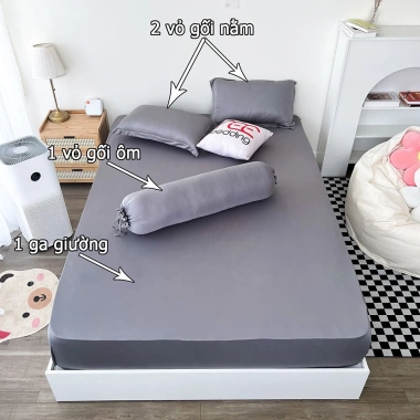 Bộ ga giường thun lạnh 4 món TL253 vỏ ôm Hàn Quốc, đủ size 1m2-1m8, giá ưu đãi 173k