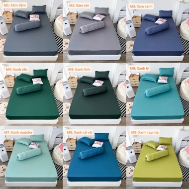 Bộ ga giường thun lạnh 4 món TL253 vỏ ôm Hàn Quốc, đủ size 1m2-1m8, giá ưu đãi 173k