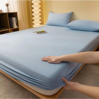 Bộ ga gối 3 món Cotton Đũi Kẻ 1m2-1m8 x2m Hàn Quốc, thoáng mát, giảm giá 39.000₫