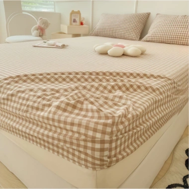 Bộ ga gối 3 món Cotton Đũi Kẻ 1m2-1m8 x2m Hàn Quốc, thoáng mát, giảm giá 39.000₫