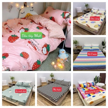 Bộ Ga Gối Cotton Poly 1m2x1m9 mẫu Héo Đỏ - Giá Sale Rẻ 33.6k, 50 mẫu đa dạng
