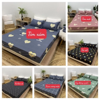 Bộ Ga Gối Cotton Poly 1m2x1m9 mẫu Héo Đỏ - Giá Sale Rẻ 33.6k, 50 mẫu đa dạng