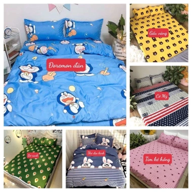 Bộ Ga Gối Cotton Poly 1m2x1m9 mẫu Héo Đỏ - Giá Sale Rẻ 33.6k, 50 mẫu đa dạng