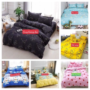 Bộ Ga Gối Cotton Poly 1m2x1m9 mẫu Héo Đỏ - Giá Sale Rẻ 33.6k, 50 mẫu đa dạng