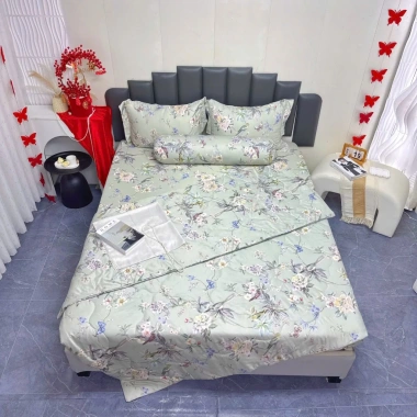 Bộ Ga Gối Lụa Lyocell Viscose Thoáng Mát, Chăn Chần Bông Cao Cấp - Nemtot Bedding, Giá 429.000