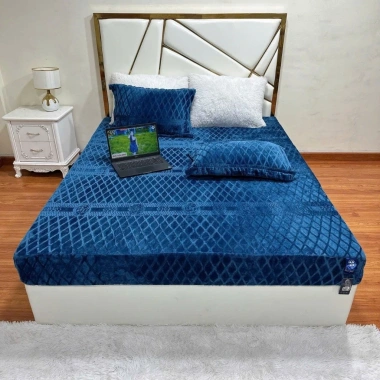 Bộ ga gối nỉ nhung COCO in nổi cao cấp, dày dặn, mềm mịn, giữ nhiệt, giảm 22% chỉ 114.000₫