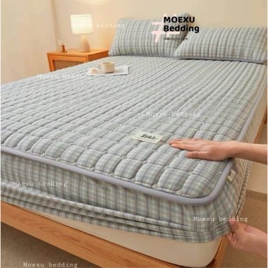 Bộ Ga Gối Trần Bông 3 Món Cotton Kẻ Hàn Quốc Basic - Đũi Dệt Bông Xơ Đậu Nhẹ Mềm, Đủ Kích Thước, Giá 139.120₫ 2