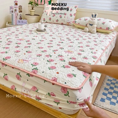 Bộ Ga Gối Trần Bông 3 Món Cotton Kẻ Hàn Quốc Basic - Đũi Dệt Bông Xơ Đậu Nhẹ Mềm, Đủ Kích Thước, Giá 139.120₫ 5