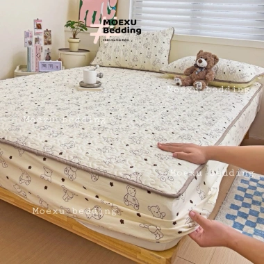 Bộ Ga Gối Trần Bông 3 Món Cotton Kẻ Hàn Quốc Basic - Đũi Dệt Bông Xơ Đậu Nhẹ Mềm, Đủ Kích Thước, Giá 139.120₫ 8