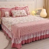 Bộ Ga Nỉ Nhung Gối Trần Phủ Bánh Bèo Cao Cấp 3 Món (1m6-1m8-2m) Xinh Xắn Ấm Áp Giá 167.400
