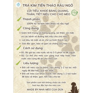 Bổ Gan Thận Kim Tiền Thảo Râu Ngô Hỗ Trợ Tiết Niệu Giải Độc Gan Lợi Tiểu Mèo Cú 18.100 VND 2