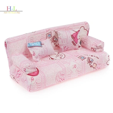 Bộ ghế sofa vải hoa nhỏ nội thất LMWU kèm 2 phụ kiện búp bê -Giá ưu đãi 68.860₫
