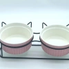 Bộ Giá Thú Cưng Bát Đôi Kim Loại + Gốm - Đỡ Bảo Vệ Cổ Mèo, Ăn Thức & Nước, Giảm 23% chỉ 421.707₫ 10
