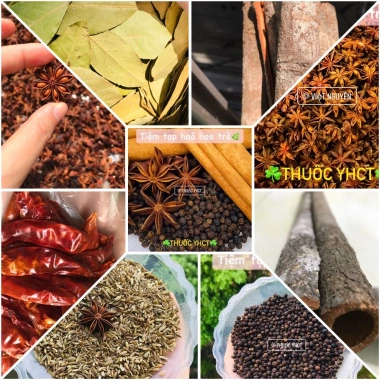 Bộ gia vị truyền thống cho bếp: phở, lẩu, nướng - Quế, Hồi, Tiêu, Thảo quả, Nguyệt quế - Giá chỉ 25.000đ (giá gốc 31.750đ)