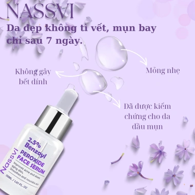 Bộ Giảm Mụn Nassvi 5% Benzoyl Ceramide Peptide - Phục Hồi Da Gấp 3 Lần, Giá 553k 5 Bộ Giảm Mụn Nassvi 5% Benzoyl Ceramide Peptide - Phục Hồi Da Gấp 3 Lần, Giá 553k 5