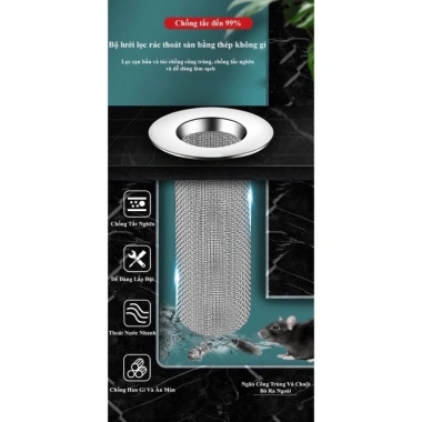 Bộ Giỏ Lọc Rác Nhà Tắm, Bồn Rửa Chén Bát INOX 304 Cao Cấp Đế Lưới Sâu Lòng - Giá 25.000đ
