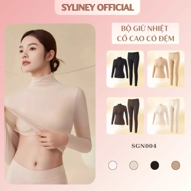 Bộ Giữ Nhiệt Cổ Cao SYLINEY Mút Nâng Ngực - Giữ Ấm Dưỡng Ẩm, Chống Tĩnh Điện, Giá Ưu Đãi 287k
