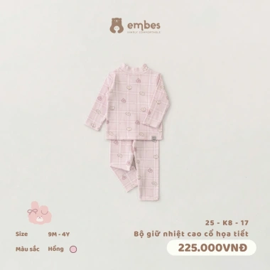 Bộ Giữ Nhiệt Embes 3P Dài Tay Cổ In Hoạ Tiết, Chất Ấm Áp 8-18kg - 179k 6 Bộ Giữ Nhiệt Embes 3P Dài Tay Cổ In Hoạ Tiết, Chất Ấm Áp 8-18kg - 179k 6