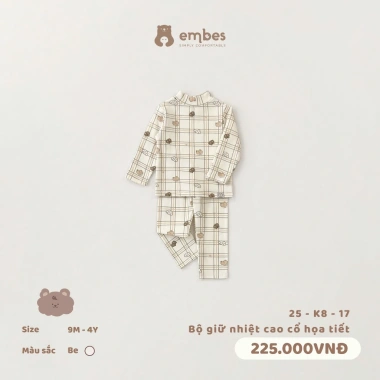 Bộ Giữ Nhiệt Embes 3P Dài Tay Cổ In Hoạ Tiết, Chất Ấm Áp 8-18kg - 179k 7 Bộ Giữ Nhiệt Embes 3P Dài Tay Cổ In Hoạ Tiết, Chất Ấm Áp 8-18kg - 179k 7