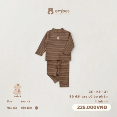 Bộ Giữ Nhiệt Embes 3P Dài Tay Cổ In Hoạ Tiết, Chất Ấm Áp 8-18kg - 179k 10 Bộ Giữ Nhiệt Embes 3P Dài Tay Cổ In Hoạ Tiết, Chất Ấm Áp 8-18kg - 179k 10