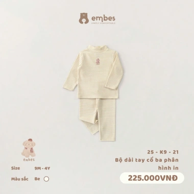 Bộ Giữ Nhiệt Embes 3P Dài Tay Cổ In Hoạ Tiết, Chất Ấm Áp 8-18kg - 179k 11 Bộ Giữ Nhiệt Embes 3P Dài Tay Cổ In Hoạ Tiết, Chất Ấm Áp 8-18kg - 179k 11