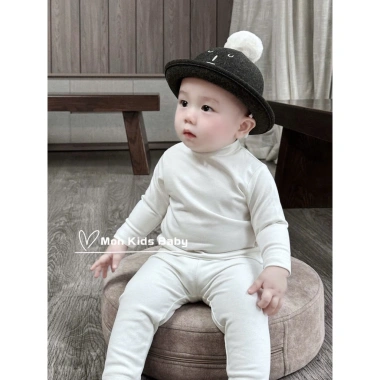 Bộ giữ nhiệt lót lông cho bé 3-15kg - Đồ bộ siêu ấm, thoải mái, giá chỉ 165k 2