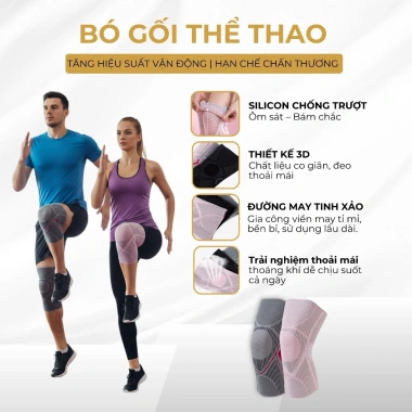 Bó Gối Cao Cấp ECOFIT 7.728 - Bảo Vệ Đầu & Khớp Gối Tập Gym, Chạy Bộ, Nhảy Múa