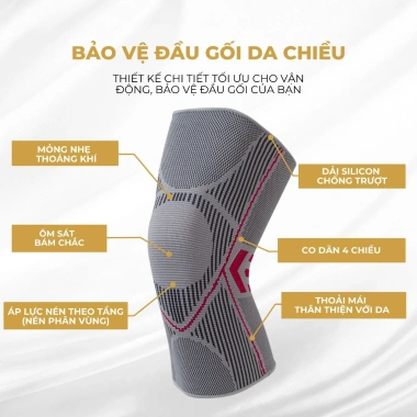 Bó Gối Cao Cấp ECOFIT 7.728 - Bảo Vệ Đầu & Khớp Gối Tập Gym, Chạy Bộ, Nhảy Múa