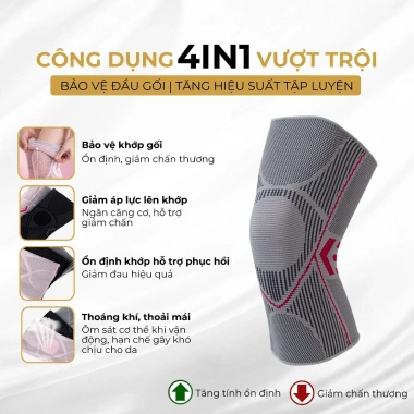 Bó Gối Cao Cấp ECOFIT 7.728 - Bảo Vệ Đầu & Khớp Gối Tập Gym, Chạy Bộ, Nhảy Múa