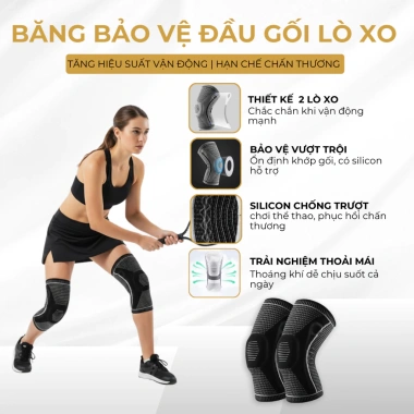 Bó Gối Đầu Gối ECOFIT - Đệm Silicon 2 Lò Xo Trợ Lực, Tập Thể Thao Giảm Chấn Thương 5