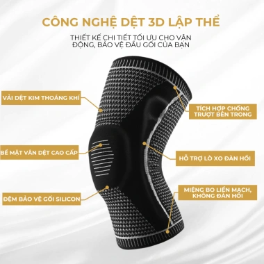 Bó Gối Đầu Gối ECOFIT - Đệm Silicon 2 Lò Xo Trợ Lực, Tập Thể Thao Giảm Chấn Thương 6