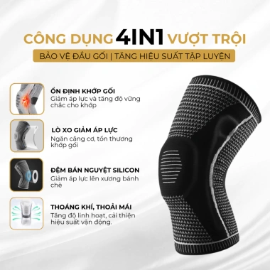 Bó Gối Đầu Gối ECOFIT - Đệm Silicon 2 Lò Xo Trợ Lực, Tập Thể Thao Giảm Chấn Thương 7